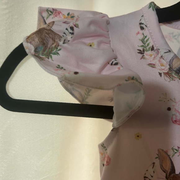 Pink Bunny Print Kids Dress - Picture 3 of 3